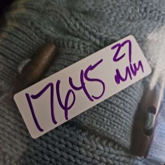 Vintage Polo Ralph Lauren Sweater Mens Large Silk Cable Knit Toggle Collar Blue - Picture 12 of 12